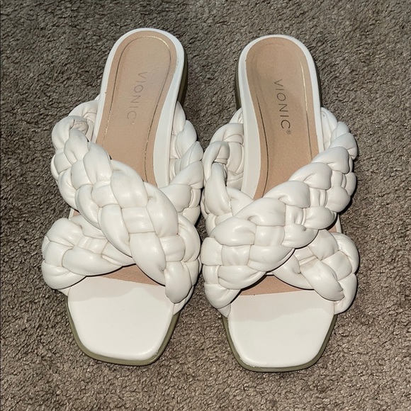 Vionic White Braided Sandals - Picture 6 of 9
